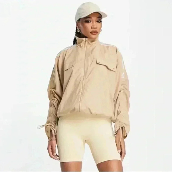 adidas Originals adicolor Parley track top jacket  in beige size small - Picture 1 of 9